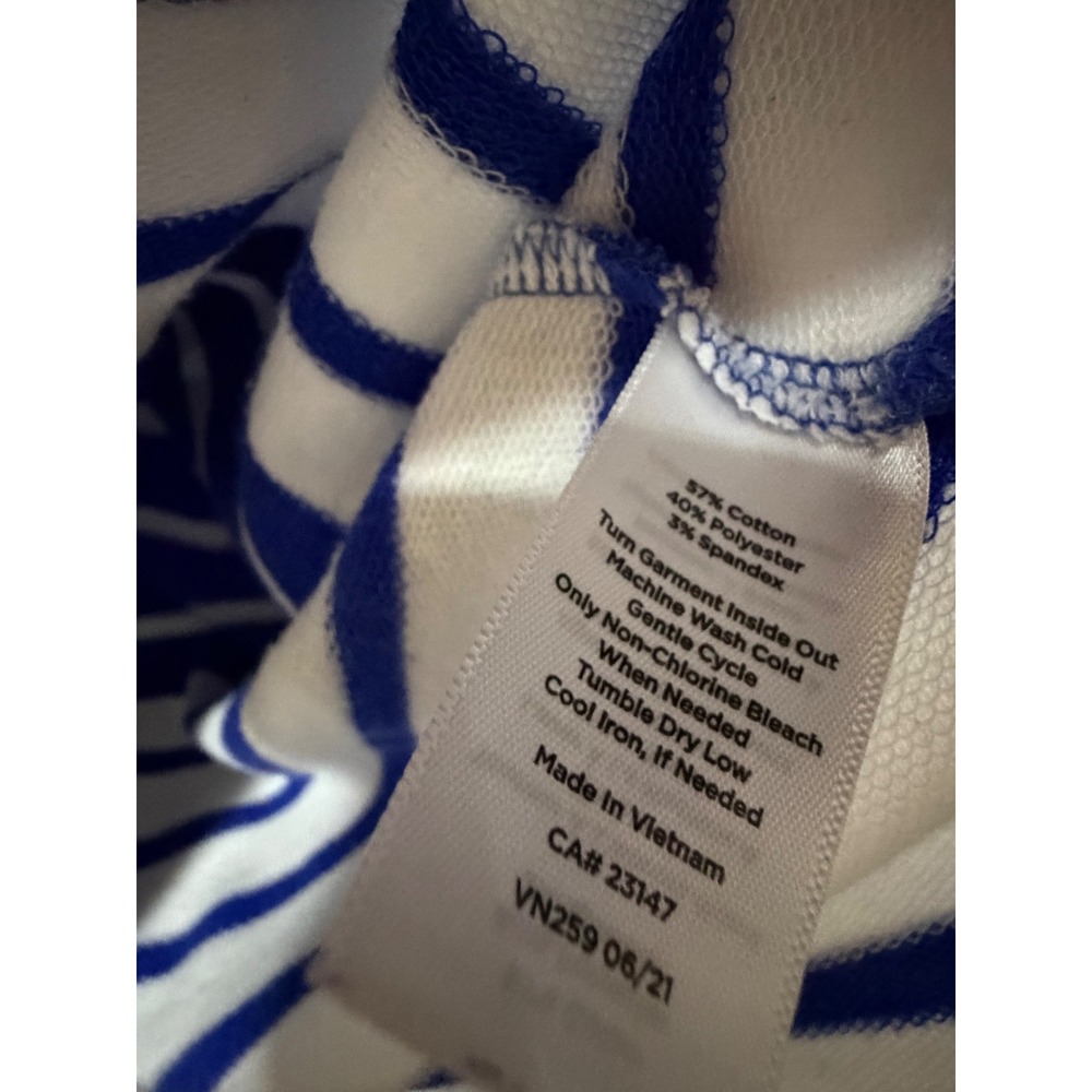 Talbots Women's S Blue White Striped Cowl Neck Tunic Pullover Coastal Top - Picture 6 of 6